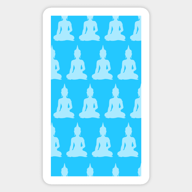 Pastel Sky Blue Buddha Pattern Sticker by XOOXOO